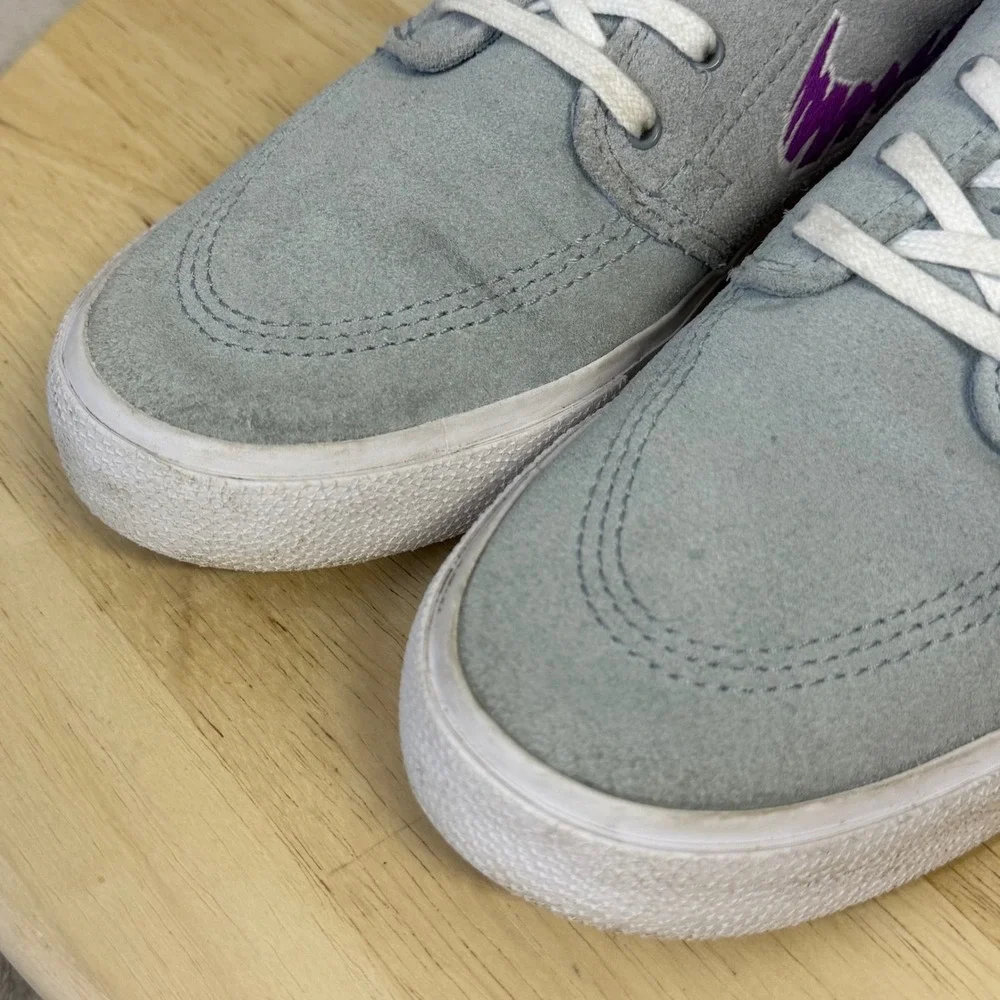 Nike SB Stefan Janoski Blue Suede Purple Swoosh Skate Shoes AQ7475-402 Mens 7
